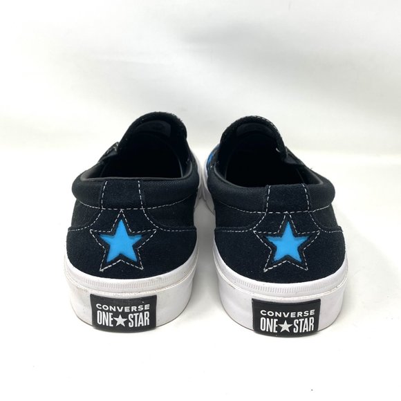 Converse Shoes Men's One Star CC Slip On Black Canvas Blue Floral Size 164228C - Picture 6 of 10